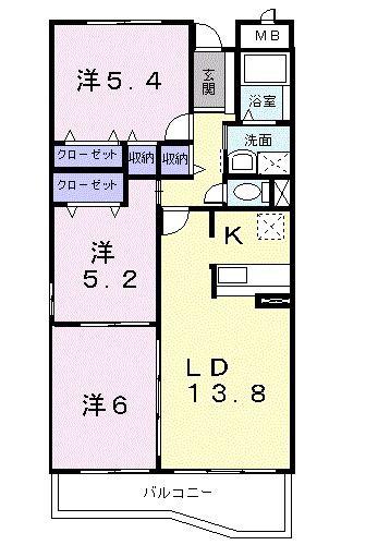 メゾンパーク寿(3LDK/4階)の間取り写真