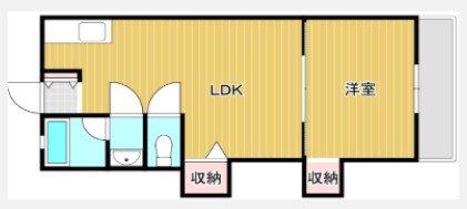 小畑コーポラスA棟(1LDK/2階)の間取り写真