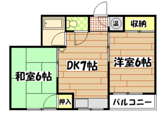 新見ビル(2DK/4階)の間取り写真