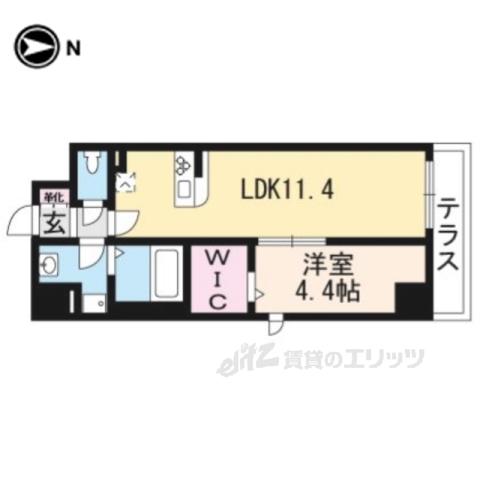 THERESIDENCE二条駅前(1LDK/5階)の間取り写真