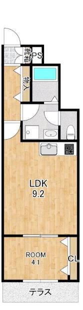 フォレスト矢倉(1LDK/1階)の間取り写真