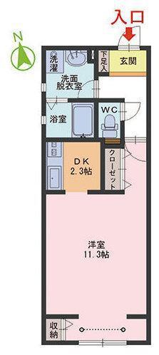 メイプルハウス春山(1DK/2階)の間取り写真