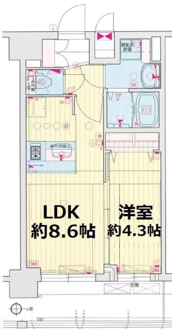 プレサンスTHE KYOTO 彩美(1LDK/6階)の間取り写真