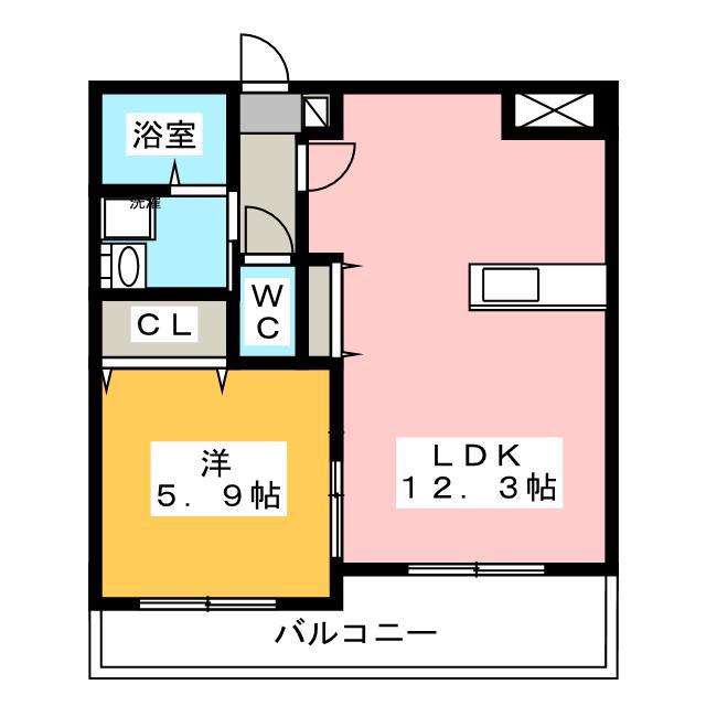 リフィール徳倉(1LDK/1階)の間取り写真