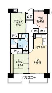UR武庫川 29号棟(3LDK/12階)の間取り写真