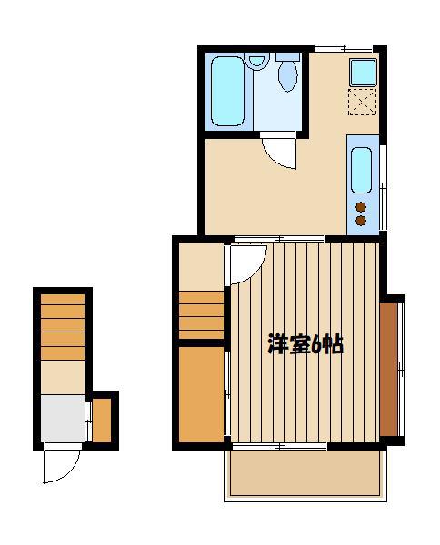 コーポ大泉(1K/2階)の間取り写真