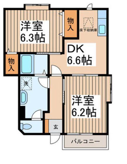 エトワール弐番館(2DK/2階)の間取り写真