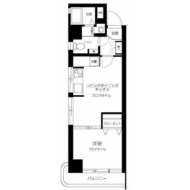 秀和目黒駅前レジデンス(1LDK/4階)の間取り写真