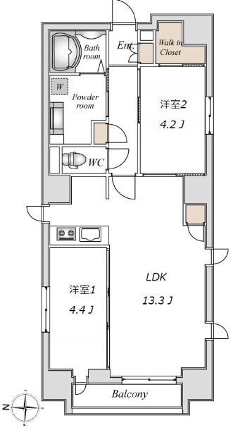 LIVEFLAT錦糸町(2LDK/6階)の間取り写真
