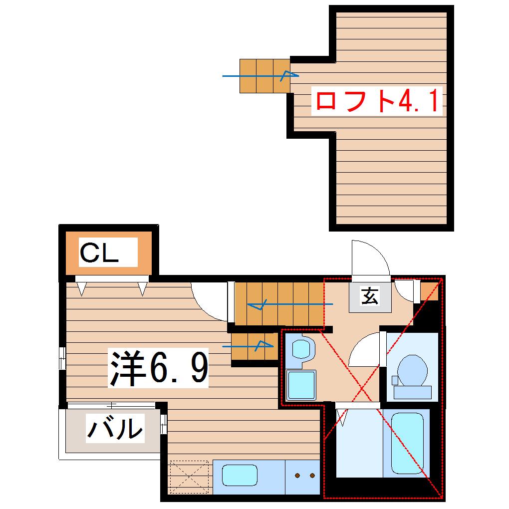 RIZEST PEACE東照宮(ワンルーム/2階)の間取り写真