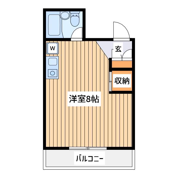 ランドフォレスト天王台Ⅱ(ワンルーム/1階)の間取り写真