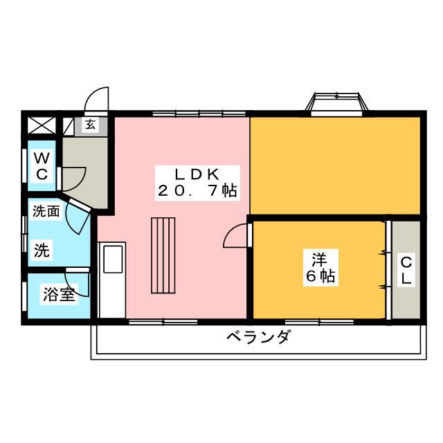 KOYOビル(2LDK/3階)の間取り写真