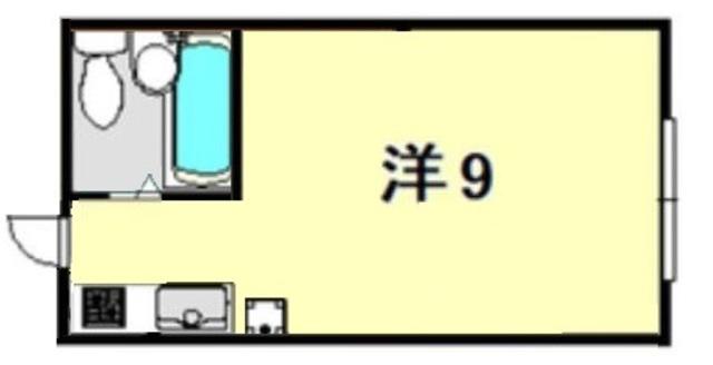 妙法寺ハイツD棟(ワンルーム/2階)の間取り写真