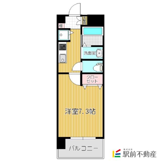 クオリアけやき通(1K/7階)の間取り写真