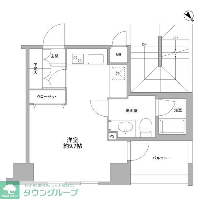 コンフォリア愛宕(ワンルーム/8階)の間取り写真