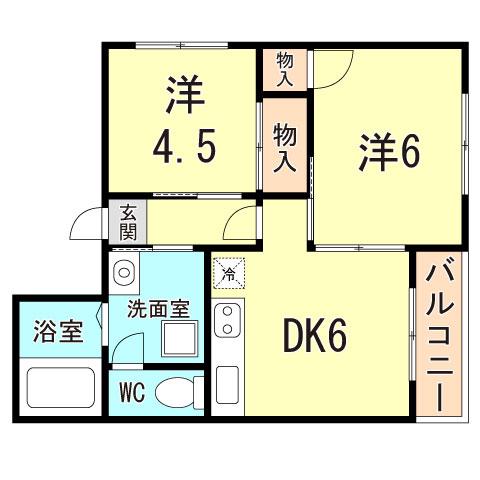 スターヒルズマンション(2DK/3階)の間取り写真