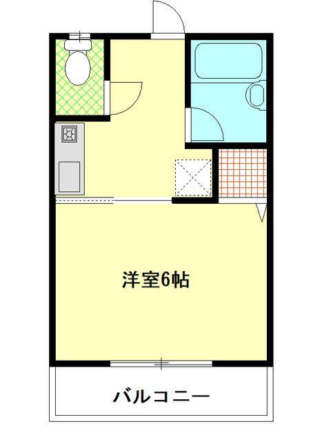 サンハウスシロタ(1K/2階)の間取り写真