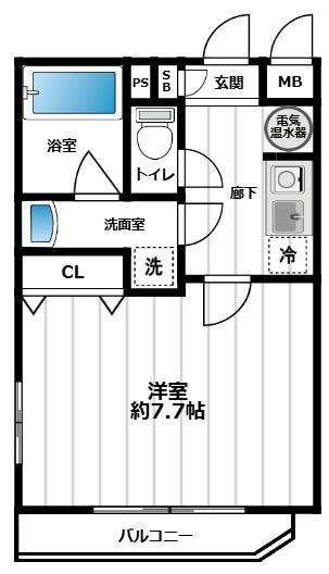 エル・ヴィエント・アース千歳烏山(1K/4階)の間取り写真