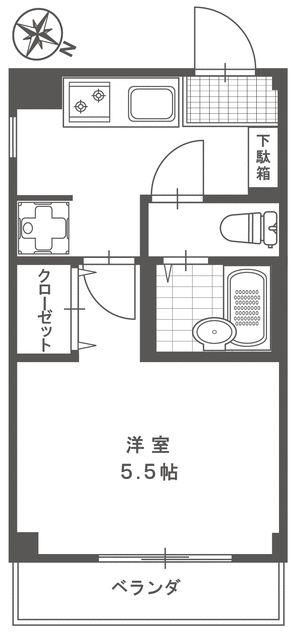 サニーコーポ(1K/2階)の間取り写真