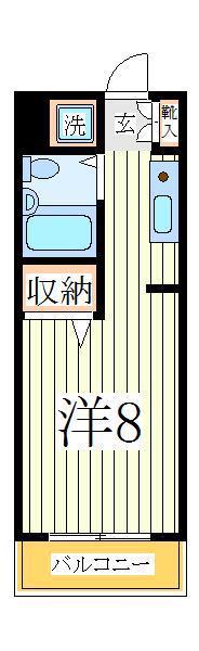 ピュア天王台(ワンルーム/3階)の間取り写真