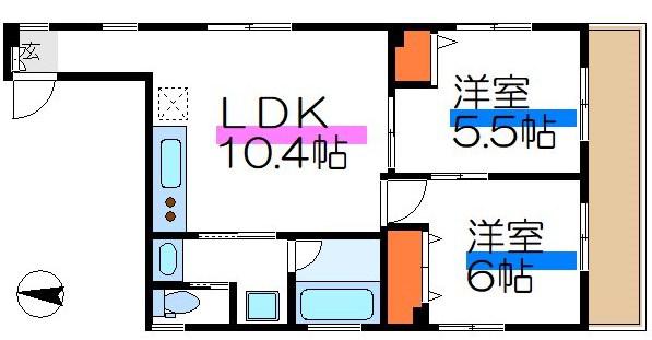 NMビル(2LDK/4階)の間取り写真