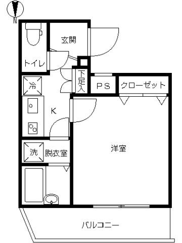 スカイコート都立家政イースト(1K/3階)の間取り写真