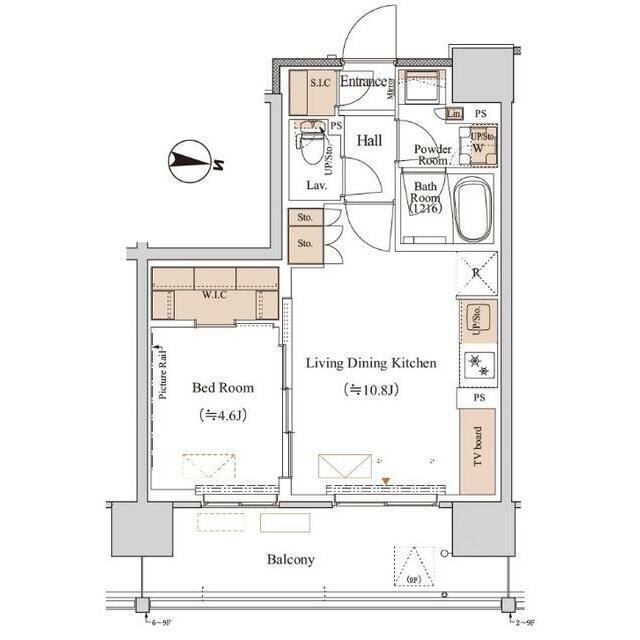 ブランシエスタ木場 部屋番号0713(1LDK/7階)の間取り写真