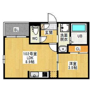 REGALEST ナゴヤドーム南(1LDK/1階)の間取り写真