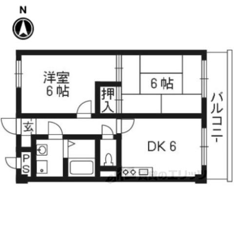 Mプラザ大住壱番館(2DK/4階)の間取り写真