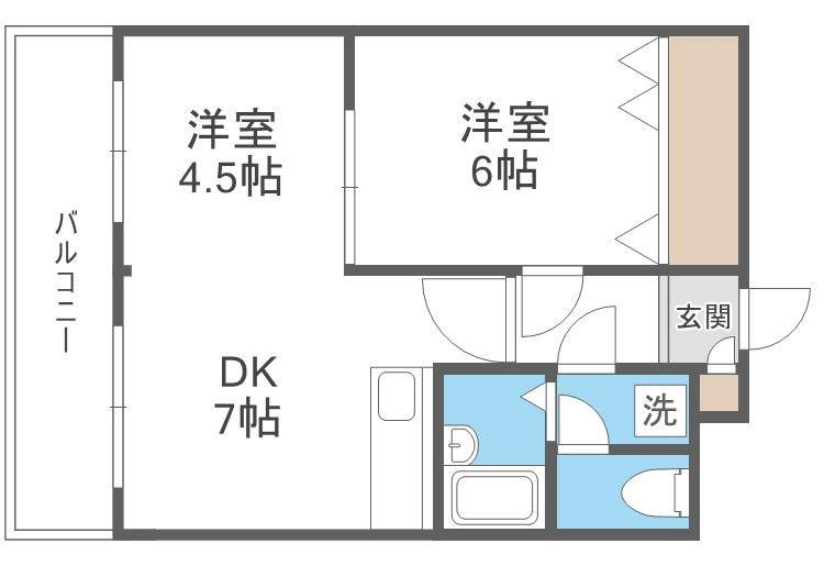 イメージ307(2DK/2階)の間取り写真
