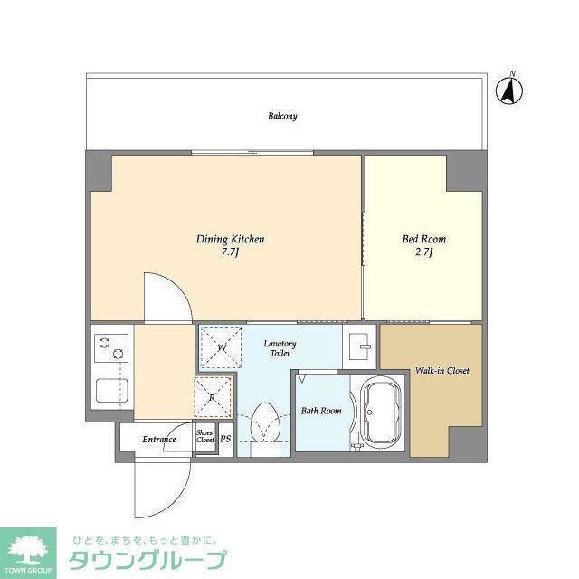アルファコート青砥4(1DK/4階)の間取り写真