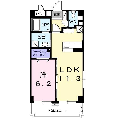 プラザーヴィラ(1LDK/1階)の間取り写真
