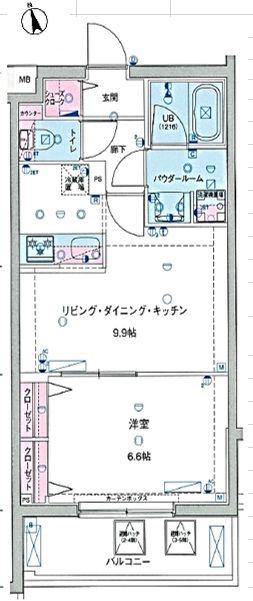 GENOVIA亀戸水神SKYGARDEN(1LDK/3階)の間取り写真