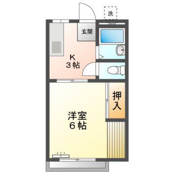 アーバンハウスヤマダ(1K/1階)の間取り写真
