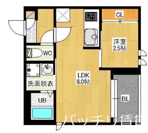 R-SMART 悦陽重陽(1LDK/3階)の間取り写真