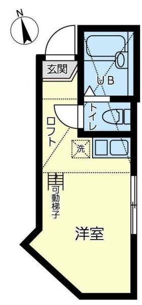 ユナイト井土ヶ谷キャプテンストリート(ワンルーム/2階)の間取り写真