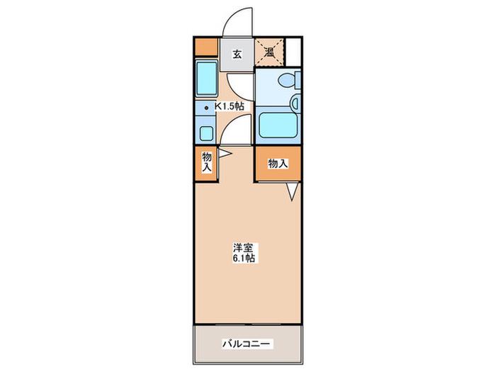 メゾンキオイ(1K/2階)の間取り写真