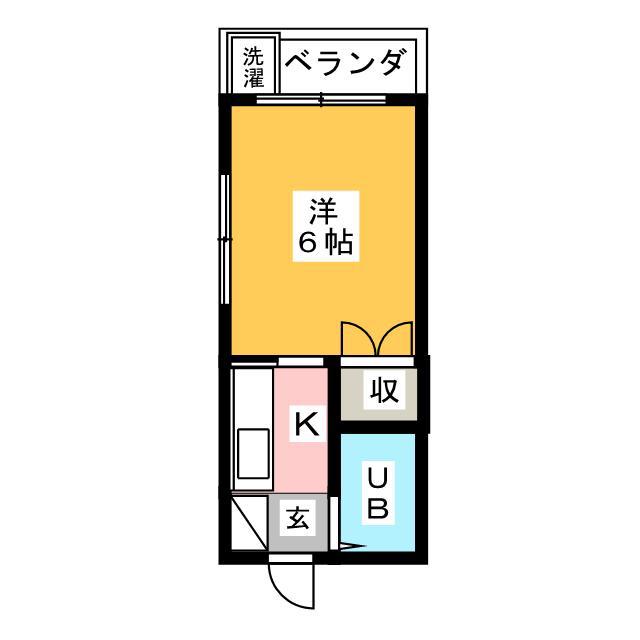 天野ハイツ(ワンルーム/3階)の間取り写真