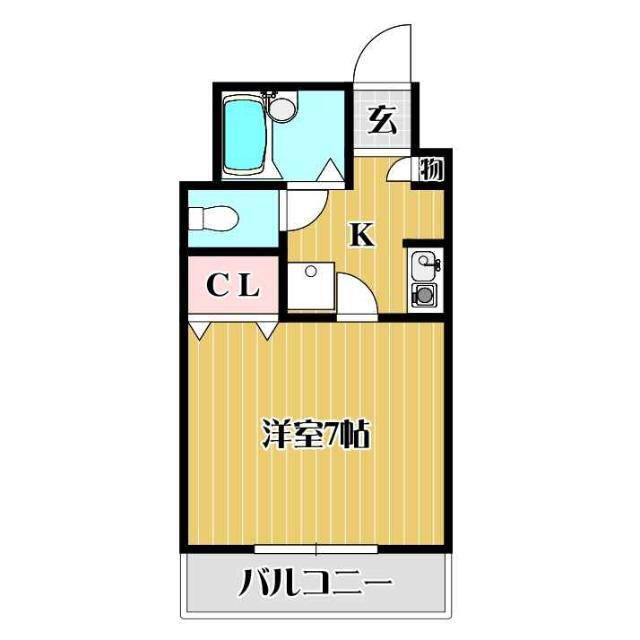 レジデンスオカベ(1K/3階)の間取り写真