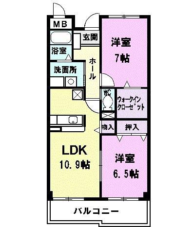 フランカーサ(2LDK/1階)の間取り写真