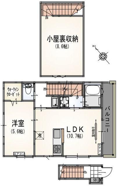 サンライズ町田(1LDK/2階)の間取り写真