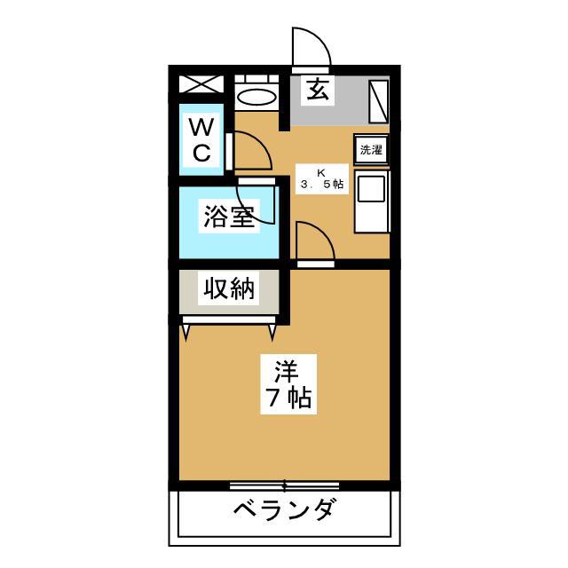 サウザンドV(1K/3階)の間取り写真