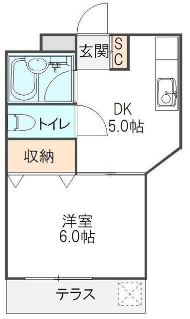 寺田マンション(1DK/1階)の間取り写真