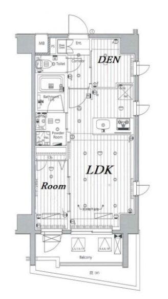 メイクス浅草イースト(1SLDK/2階)の間取り写真