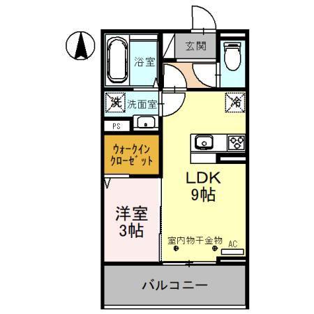 ドエル23(1LDK/2階)の間取り写真
