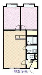 ハマナスコーポ(2LDK/2階)の間取り写真