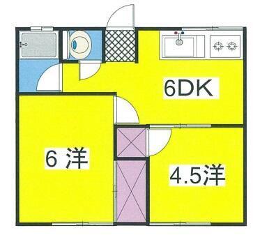 平作アパート(2DK/1階)の間取り写真
