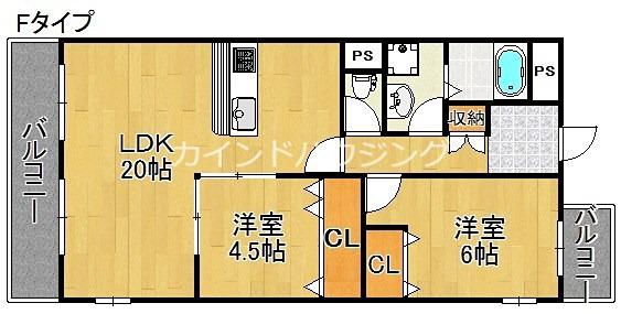 アノパーク加賀屋(2LDK/11階)の間取り写真