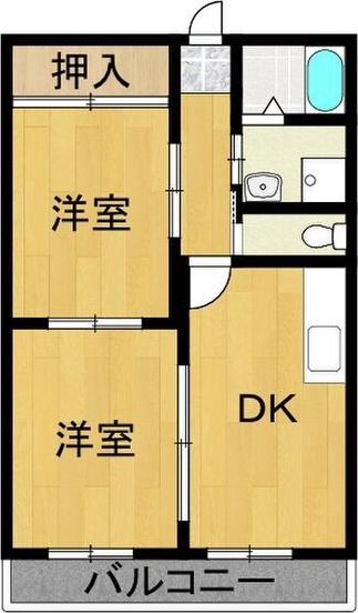 NK春日井II(2DK/2階)の間取り写真