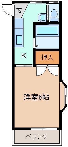 ブルーハイツ(1K/2階)の間取り写真